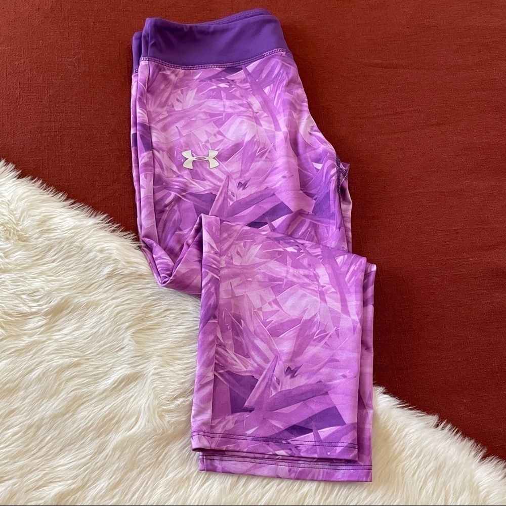 Under armour heatgear Capri leggings sz.YXL purple